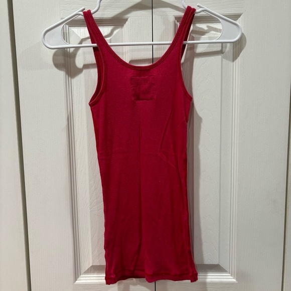 ABERCROMBIE KID’S Ribbed Stretchy Tank Top - red/pink, size S - Picture 3 of 3